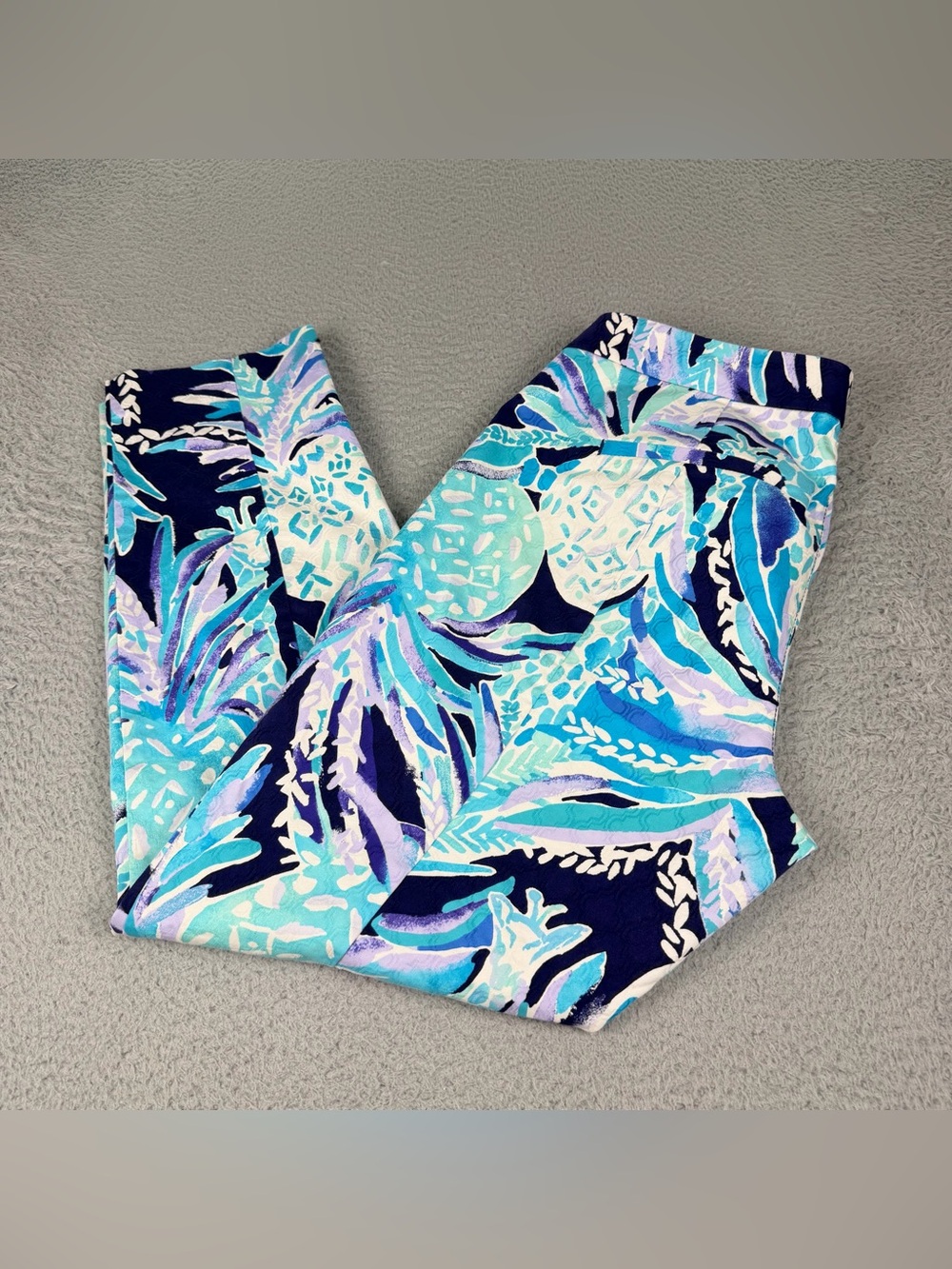 Lilly Pulitzer Kelly Skinny Ankle Pants Womens 14 Multicolor Straight Stretch